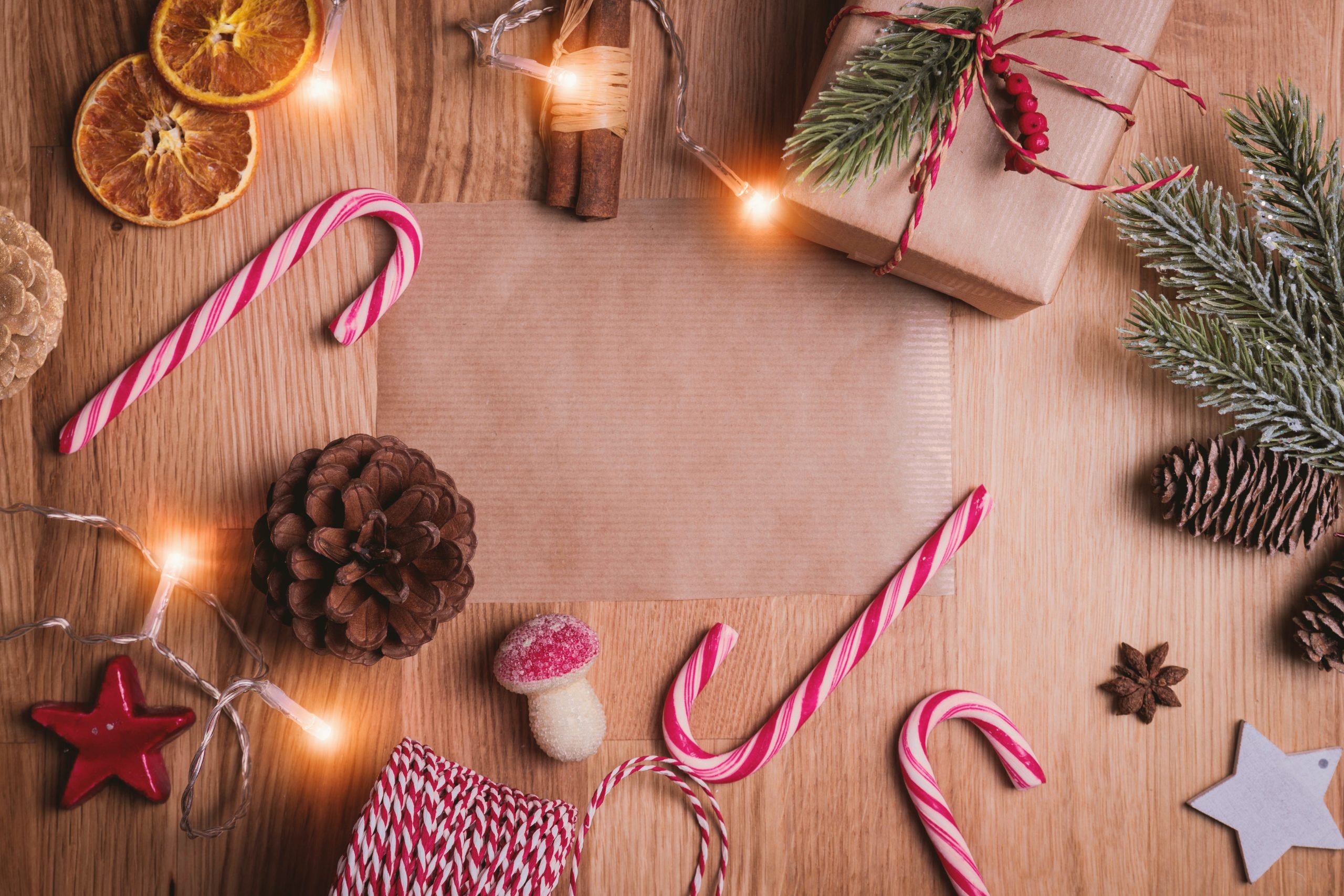 Festive objects on a table