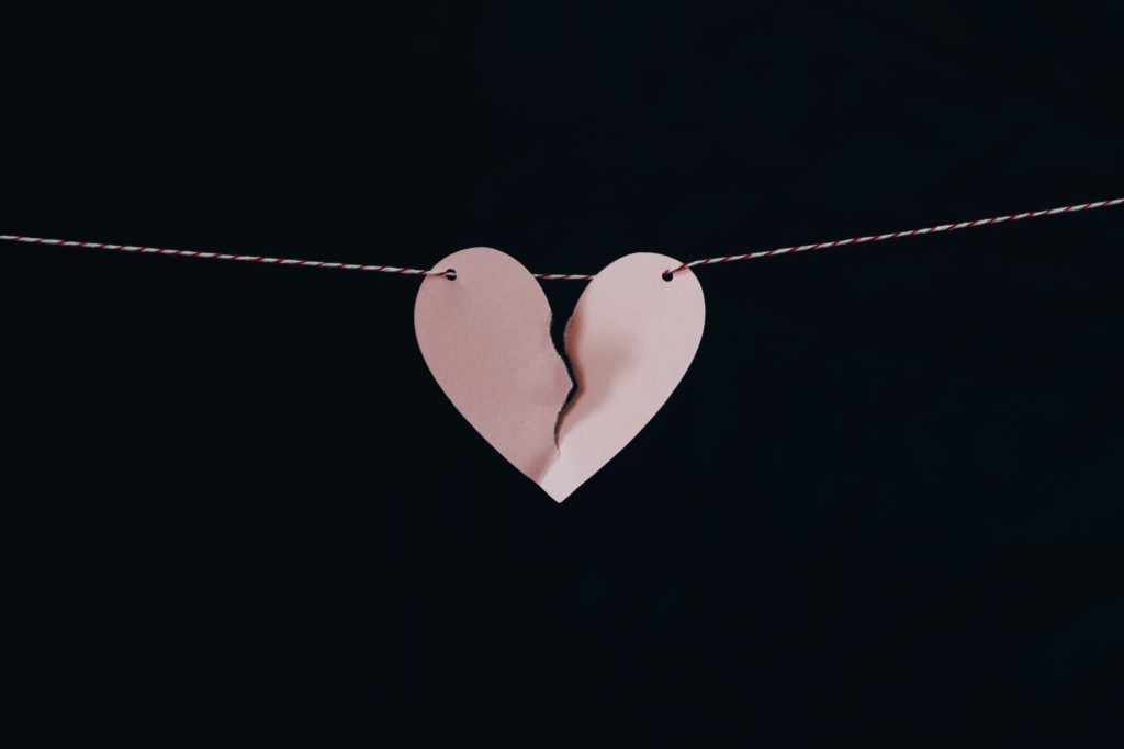 ripped heart on a string