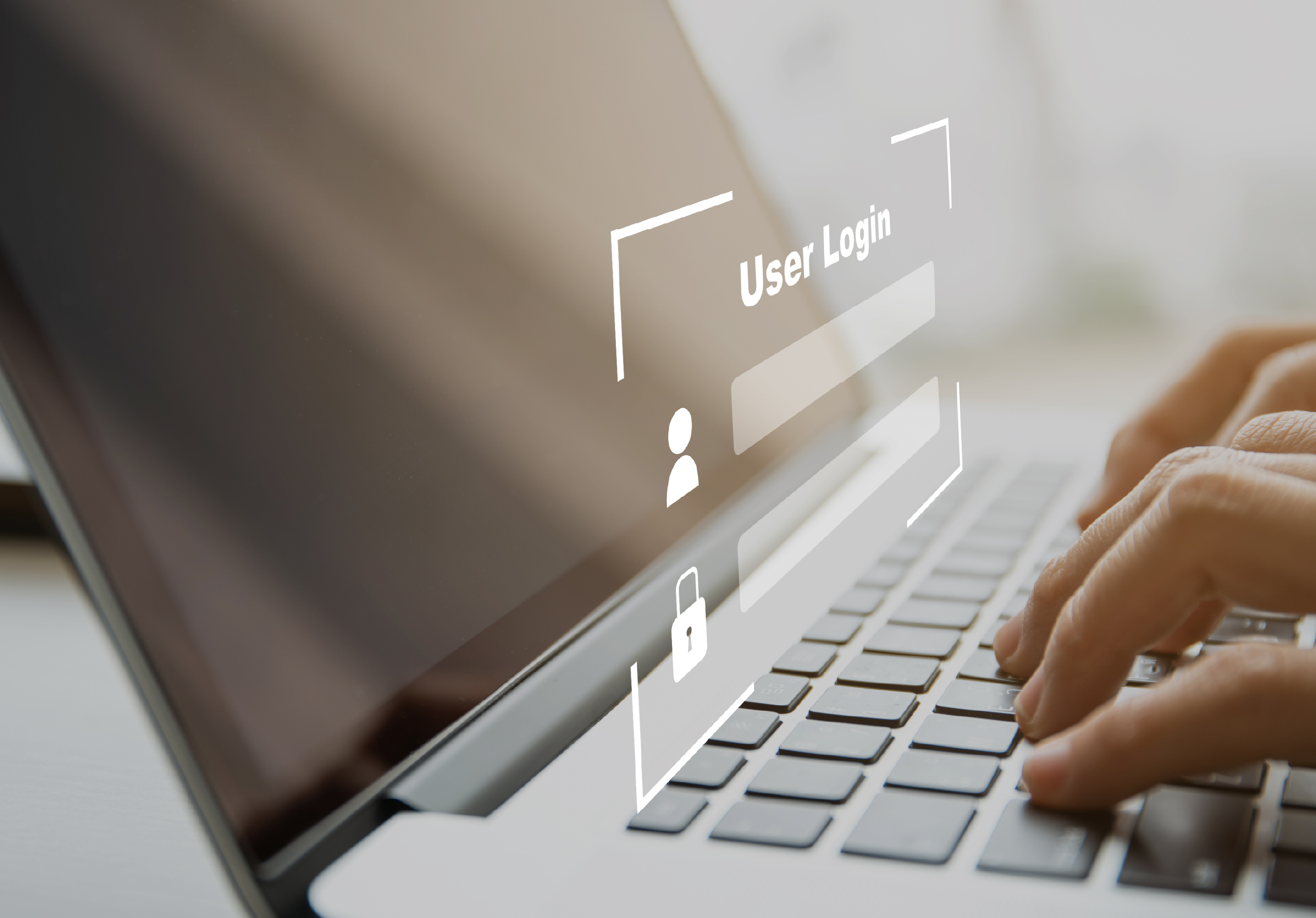 Logging in using a laptop
